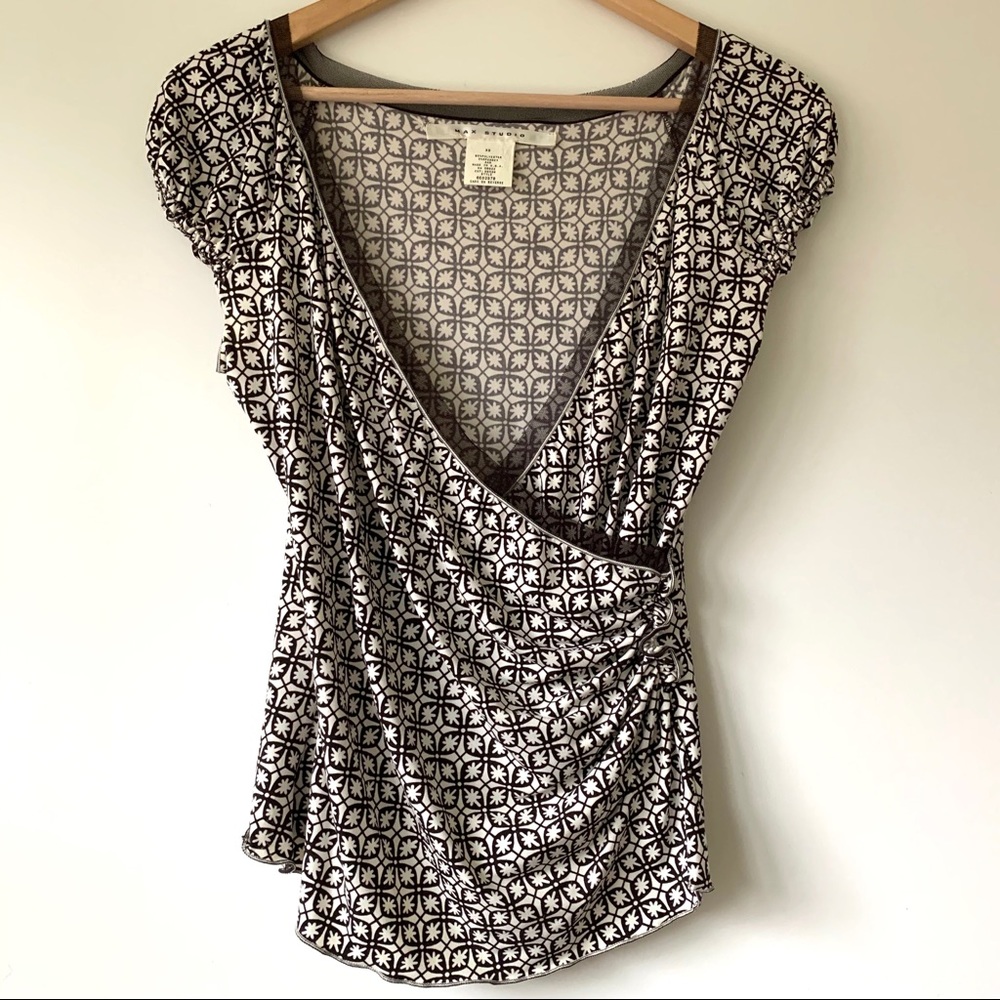 Max Studio Faux Wrap Top Women’s XS